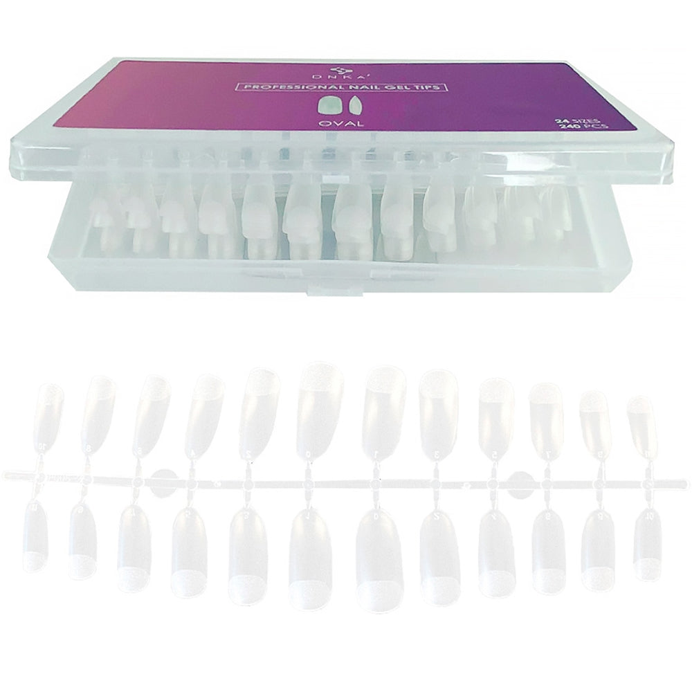DNKa - Tips de Gel Profesionales para Uñas Ovaladas, 240 unidades
