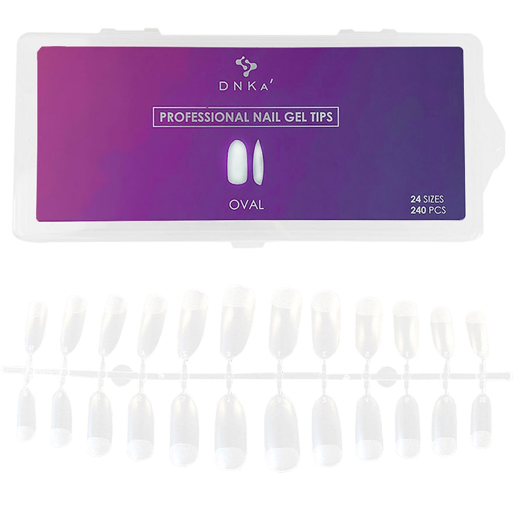 DNKa - Tips de Gel Profesionales para Uñas Ovaladas, 240 unidades