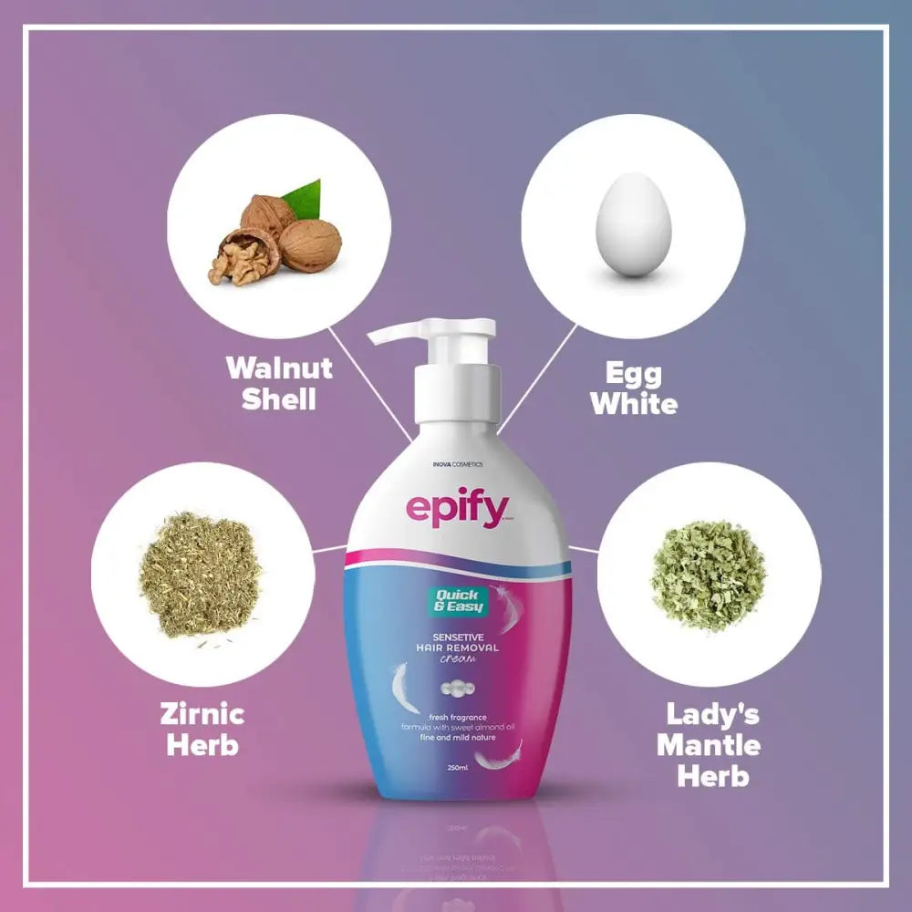 Crema depilatoria Epify 250 ml (paquete de 3)