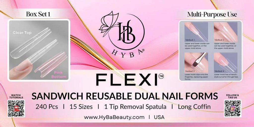 MOLDES PARA UÑAS REUTILIZABLES DUAL FLEXI SANDWICH - JUEGO 1