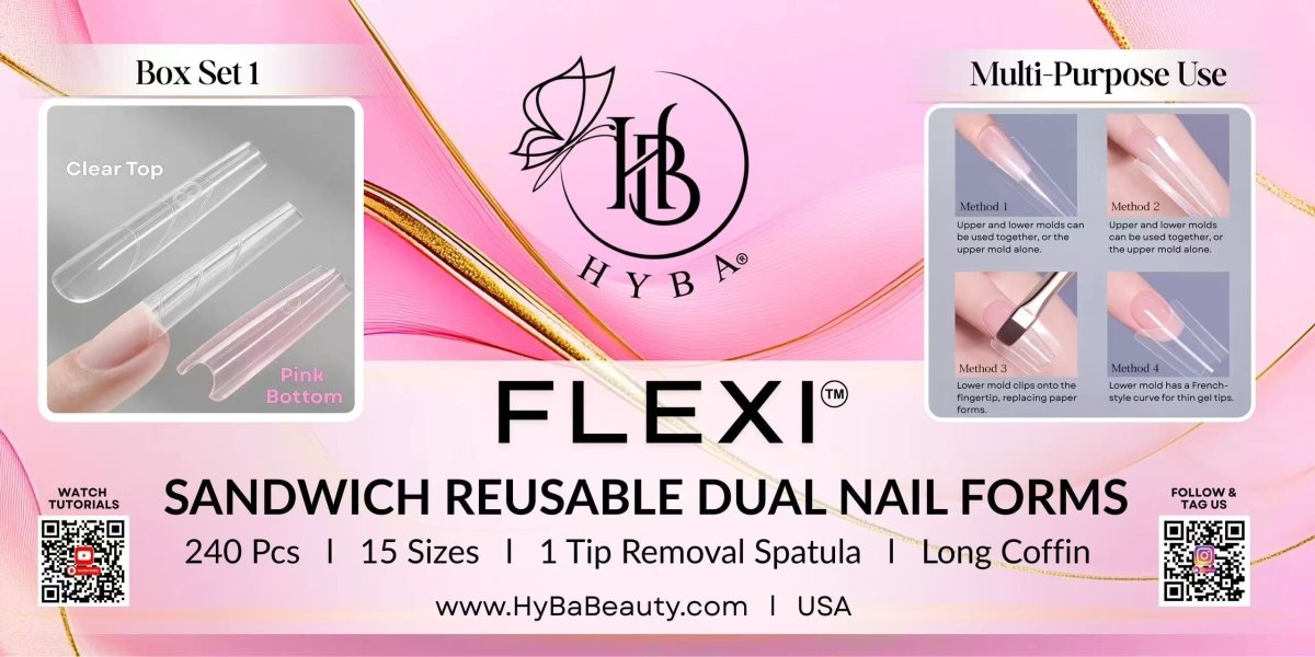 MOLDES PARA UÑAS REUTILIZABLES DUAL FLEXI SANDWICH - JUEGO 1
