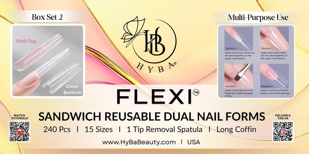 FORMAS DUALES REUTILIZABLES FLEXI SANDWICH PARA UÑAS - SET 2
