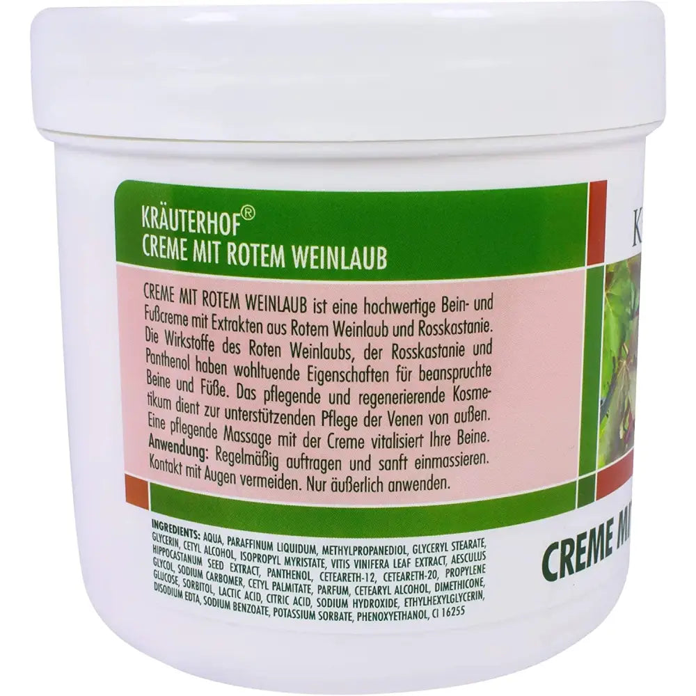 Castaño de Indias con hojas de vid roja para varices y piernas cansadas - Grande - 250 ml de Krauterhof
