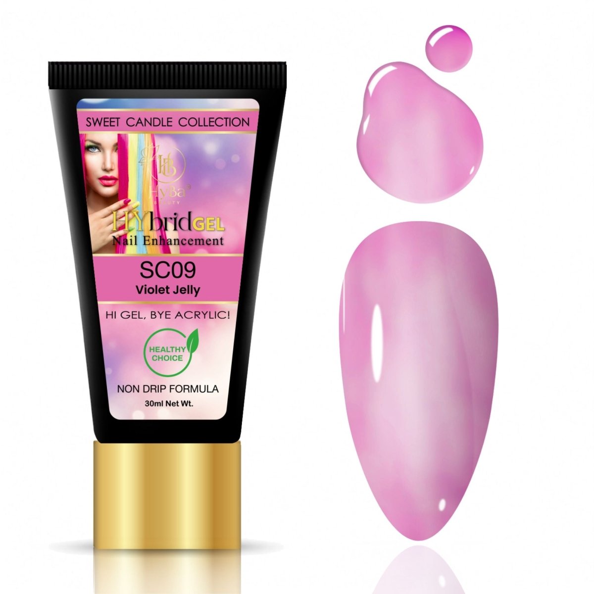 Esmalte de uñas profesional híbrido en gel - HyGEL® 30ml / #SC09 Violet Jelly