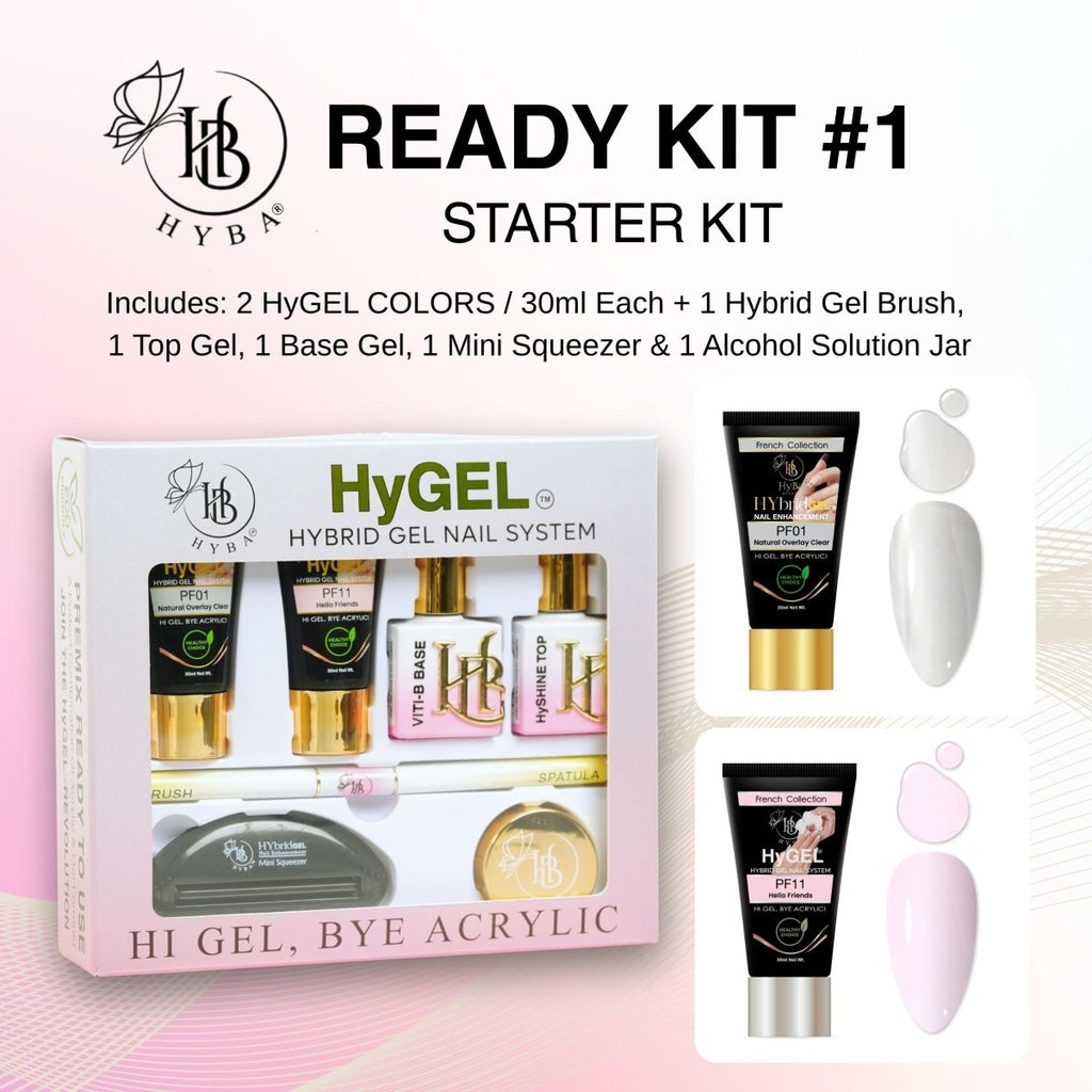 HyGEL® HYBRID DIY Home or Professional Gel Nail System - Ready Kit #1