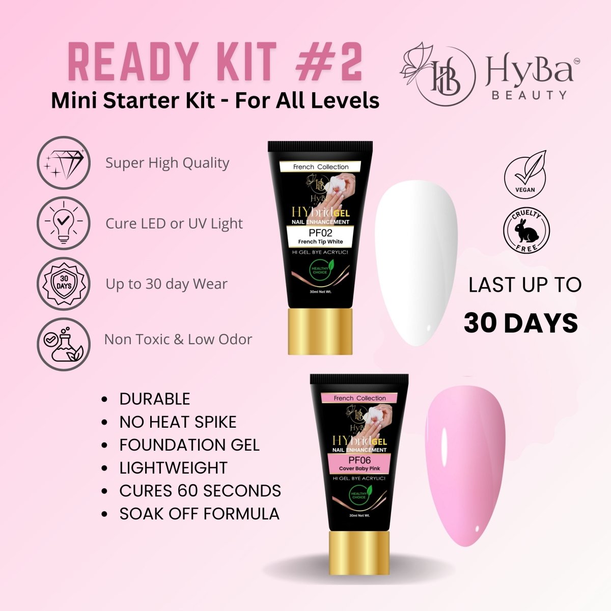 HyGEL® Hybrid DIY Home or Professional Gel Nail System - Ready Kit #2