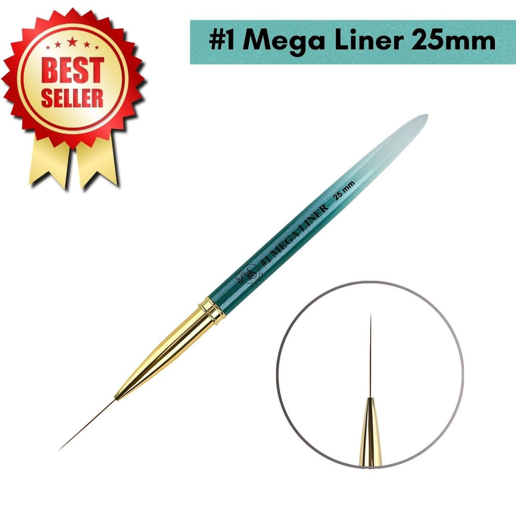 Pincel para Nail Art Mega Liner #1 (25mm) 100% pelo de Kolinsky