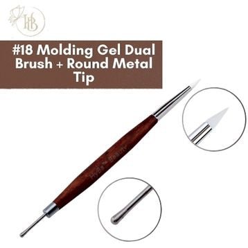 Molding Gel Dual Brush with Round Metal Tip #18