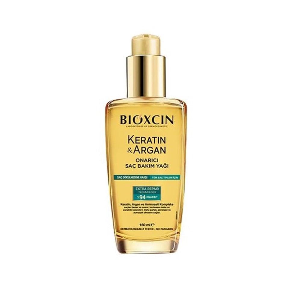 Aceite de cuidado capilar reparador de queratina y argán Bioxcin 150 ml