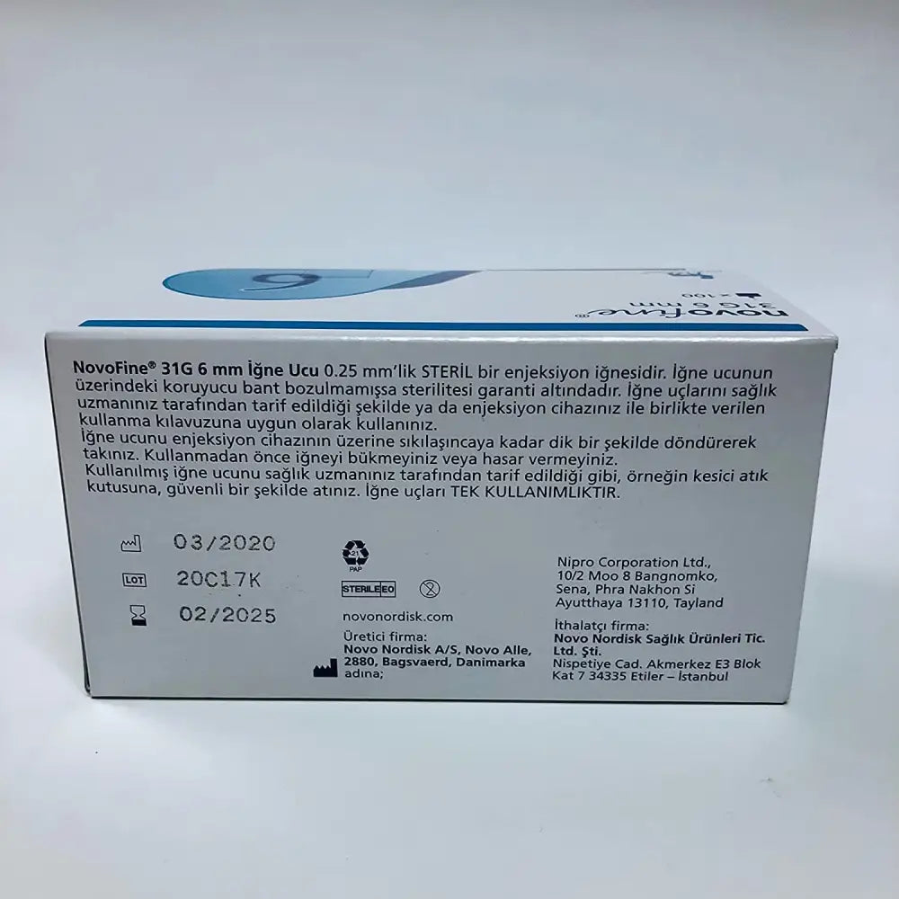 Agujas para pluma Novofine 6mm 31G