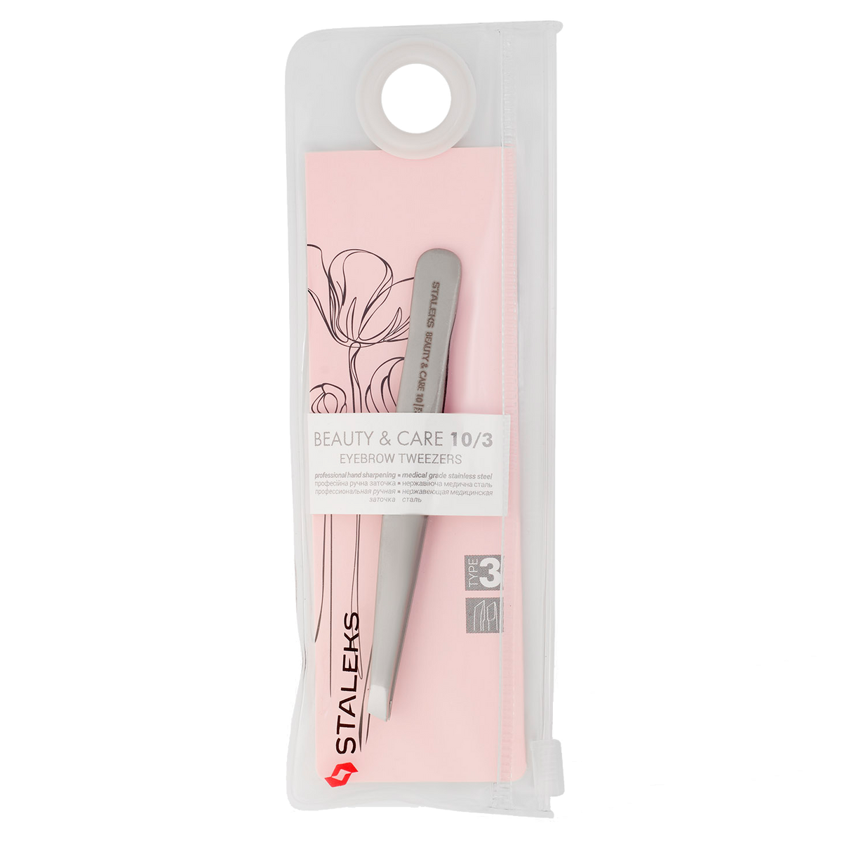 PINZAS PARA CEJAS STALEKS BEAUTY & CARE 10 TIPO 3, PUNTA SESGADA ANCHA TBC-10/3 - STALEKS™