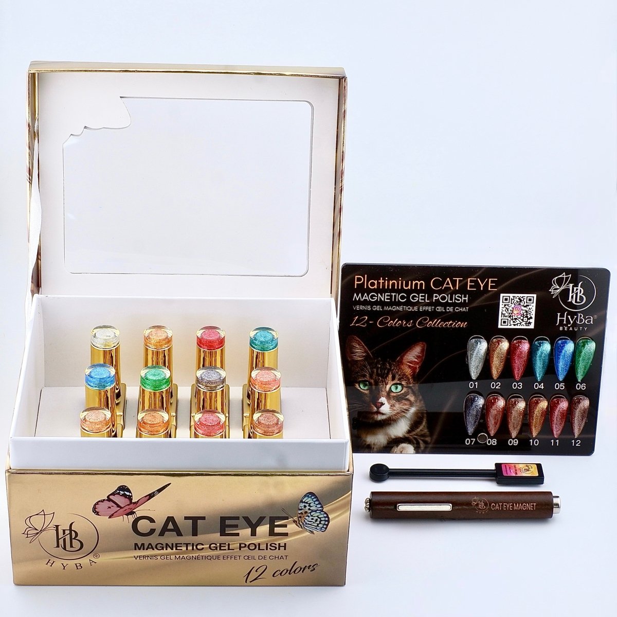 PLATINUM Cat-Eye Gel Polish 12 Colors - Box Set or Single Pcs.