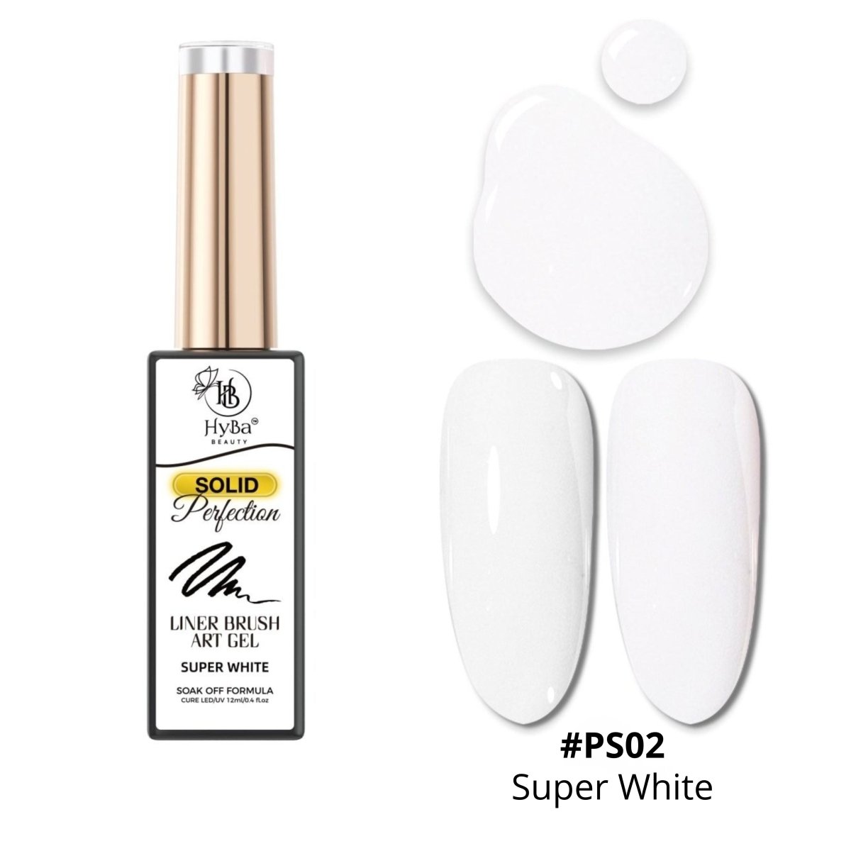 SUPER WHITE #PS02 - (12ml) - PERFECTION SOLID Liner Gel