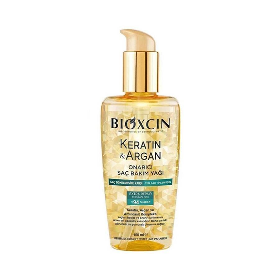 Aceite de cuidado capilar reparador de queratina y argán Bioxcin 150 ml