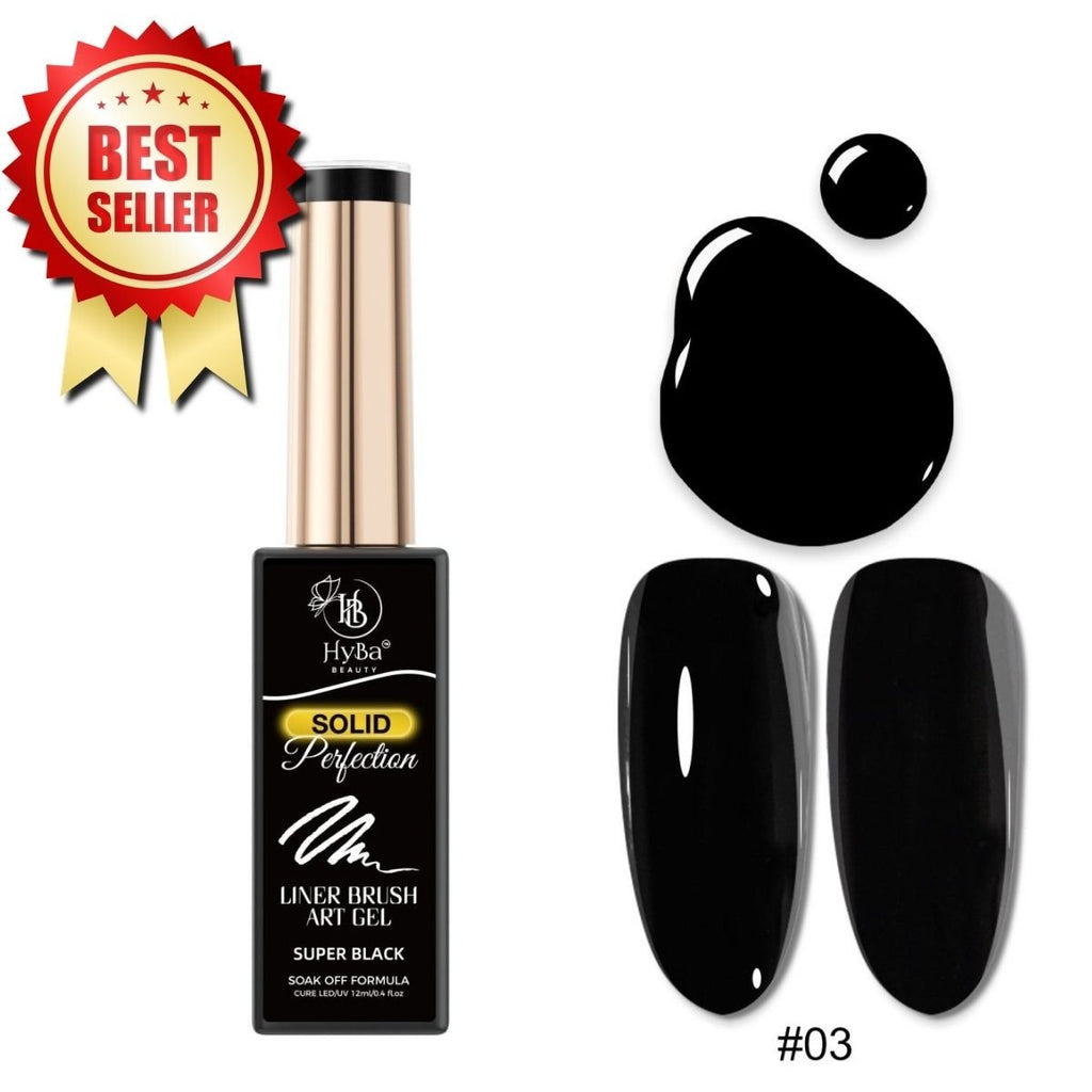 SUPER BLACK #PS01 - (12ml) - PERFECTION SOLID Liner Gel
